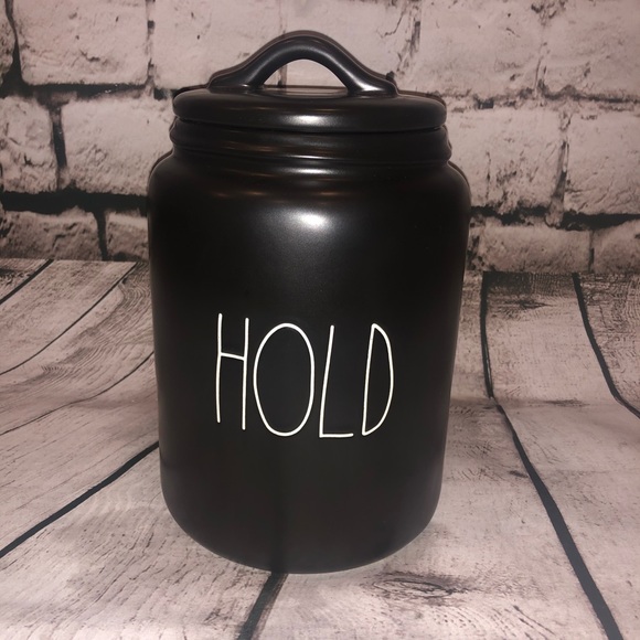 Rae Dunn Other - NWT Rae Dunn Black “Hold” Large Canister